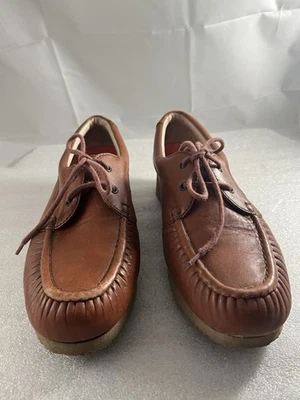 Sz 10 N RocSports Rockport Cherry Brown leather Oxfords Vibram Narrow women shoe - Image 1 of 4
