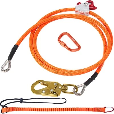 VEVOR Stahlkern-Flipline Baumpfleger-Flipline Flip Line Lanyard 3,05m Drahtseil