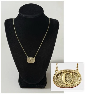 HEIDI DAUS Gold Tone Pavé Crystal INITIAL REACTION Letter “C" Pendant Necklace - Image 1 of 4