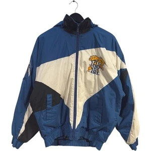 Vintage University of Kentucky Wildcats Spellout Puffer Jacket Men's Blue M - Picture 1 of 7