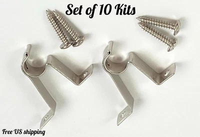 Essential Home Café Curtain Rod Bracket 1/2 Inch 10 Kits in Total - Image 1 of 3