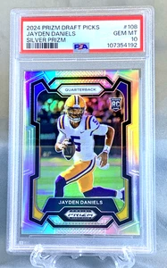 Jayden Daniels RC PSA 10 2024 Prizm Draft Picks Silver Prizm #108  Gem Mint - Picture 1 of 7