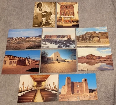 10 Vintage, New Mexico Pueblo Postcards, 4 Acoma, 5 Laguna, 1 Taos Pueblo - Image 1 of 4