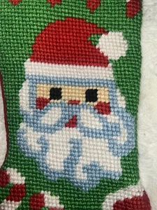 Bernat Nadelspitze Weihnachtsstrumpf Santa Candy kam fertig Vintage hausgemacht - Bild 1 von 7