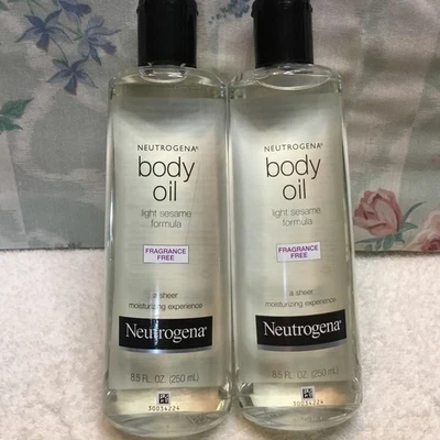 2 X Aceite Corporal Neutrogena, Fórmula de Sésamo Ligero Sin Fragancia 8.5 fl oz (250 ml) Foto 1 de 4