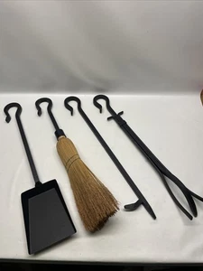 Fireside Companion Schürhaken Bürste Zange Schaufel Schaufel 4-Werkzeug Kamin Werkzeug Set Eisen - Bild 1 von 8