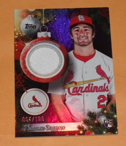 2025 Topps Holiday Thomas Saggese Relic Rookie Card RC #PR-TSA Serial # 084/199 - Picture 1 of 2