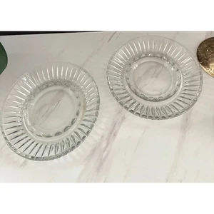 VINTAGE Cigarette Ashtray 1960s Lead Crystal 8" Elegant Set of 2 - Picture 1 of 3