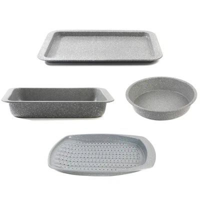 Salter Baking Roasting Oven Set 4 Piece Set Non-Stick Marblestone Carbon Steel - Image 1 of 4