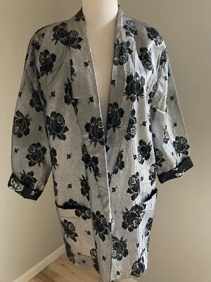 Chaqueta Blazer De Colección Años 80 GERMAIN PARIS Metálica Plateada GLAM ROCK Gran Tamaño Mediana Foto 1 de 4
