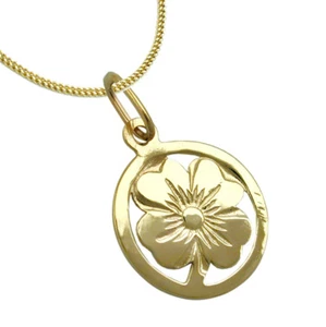 375 ECHT GOLD ☘ ☘ ☘ Kleeblatt Glücksklee Anhänger 13 mm, Kette optional - Bild 1 von 6