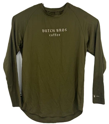 DUTCH Bros Long Sleeve Embroidered Shirt Mens Sz L Large Green - Image 1 of 4