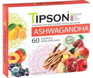 Tipson Organic Ashwagandha Variety Tea Sampler (60 Tea Bags), Tea Infusions - Picture 1 of 8