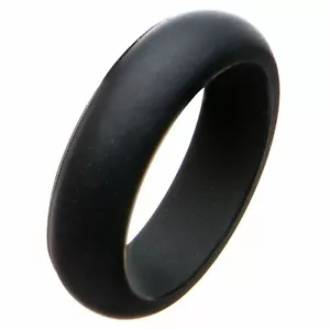 Black Silicone Ring Gothic Rubber Wedding Band 6mm Mens Womens Sizes 5-8 - Picture 1 of 5