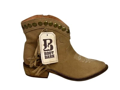 Bota Occidental Dingo Lonestar Natural Para Mujer Talla 8.5 Mediana Marrón Gamuza Flecos Foto 1 de 4