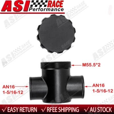 Coolant Radiator Water Filter Inline with Cap Black Billet Aluminium ASI new. - image 1 of 4