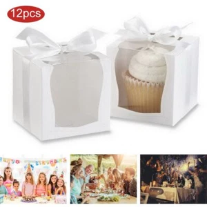Pastry Removable Inner Tray Cupcake Boxes Muffin Box Cup Cake Box with Window - Picture 1 of 12