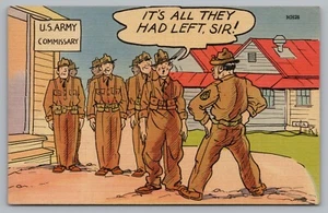 Postcard Military Humor Comic Its All They Had Left Sir Oversized Uniform Posted - Picture 1 of 2