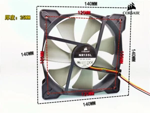 NR135L 3-Pin Mute Lüfter 12V 0.1A 14*14cm für Corsair CPU Cooler PWM - Photo 1/3