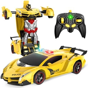 Remote Control Car 2.4Ghz Transform RC Cars 118 Scale Police Car Toy with Fla... - Picture 1 of 7