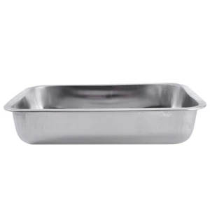 1Pc Stainless Steel Pet Waste Pan Metal Dog Cage Tray Pet Supplies Rabbit Potty - Picture 1 of 12