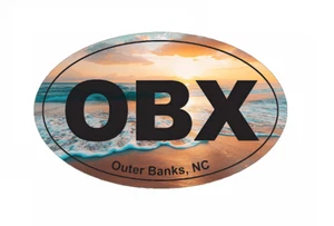 Beach Waves OBX Outer Banks NORTH CAROLINA VINYL CAR TRUCK WINDOW STICKER DECAL - Foto 1 di 1