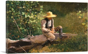 ARTCANVAS The Whittling Boy 1873 Leinwand Kunstdruck von Winslow Homer - Bild 1 von 11
