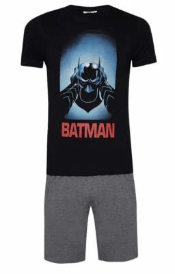 Herren Pyjama Set Schlafanzug Batman DC Comics 2tlg Set