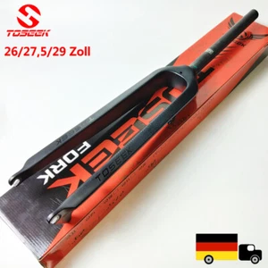 Horquilla rígida para bicicleta de montaña TOSEEK 1-1/8"" 26/27,/29"" horquilla de fibra de carbono 9 mm QR - Imagen 1 de 15