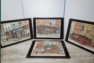 PIMPERNEL Set Of 4 Placemats Irish Pubs 16x 12”Corked Back Sturdy Ireland - Picture 1 of 10