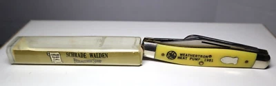 1981 Schrade Walden 881Y 3 Blade Stockman Knife GE Heat Pump New MIB Advertising - Image 1 of 4