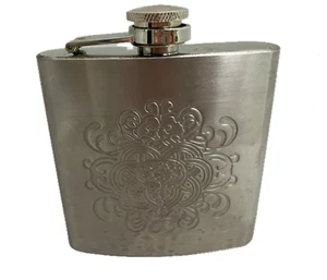 Stainless Steel engraved Hip Flask - High Quality Flask Available in 6oz - Picture 1 of 2