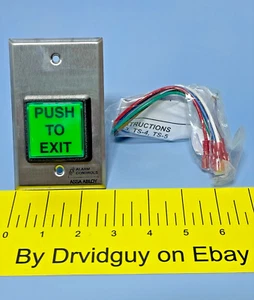 Alarm Controls TS-2 Request to Exit Station; 2" Green Square Push Button - Picture 1 of 5