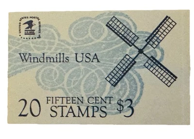 US 1980 Windmills 15 cents SC# BK135 BC25 Complete Mint Booklet of 20 Stamps - Image 1 of 4