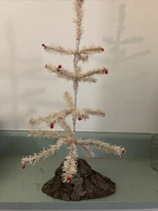 VTG Feather Tree White Christmas read - Picture 1 of 8