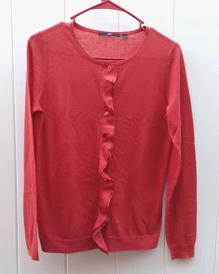 Suéter Top BOSS HUGO BOSS $248 Felija 100% Lana Virgen Peplum Talla Grande EE. UU. Foto 1 de 4