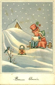 Carte postale ancienne fantaisie Bonne Année - Picture 1 of 2