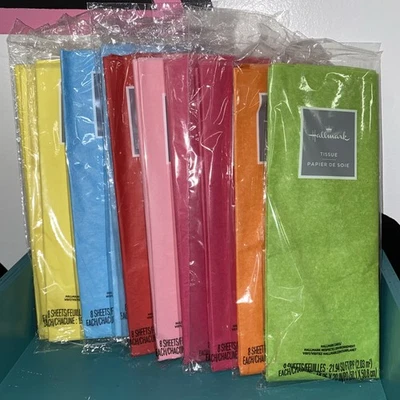 LOT of 10 Packages Hallmark Tissue Paper  GREAT COLORS! - Image 1 of 3