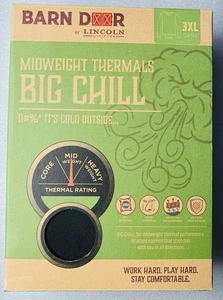 BARN DOOR Mid Weight Thermals Big Chill Lincoln Outfitters Black Shirt  size 3XL - Picture 1 of 3