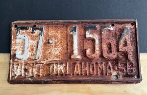 1956 Oklahoma License Plate Tag 57-1564 - Picture 1 of 1