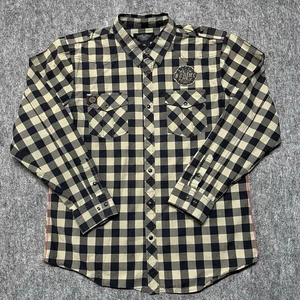 Camisa Harley Davidson Para Hombre Manga Larga Perla Snap 2XL Cuadros H-DMC #1 Parches - Imagen 1 de 19