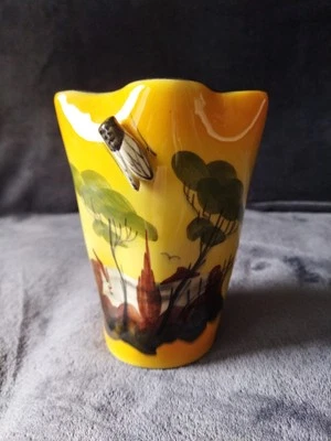 Ancien Vase Signé Ferlay De  Vallauris en faience Hauteur 14,5 Cm - Photo 1/4