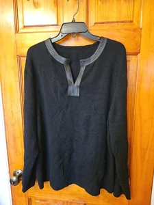 Lane Bryant Damen Schwarz Pullover Pulli Baumwollmischung Leder Details Größe 2X  - Bild 1 von 8