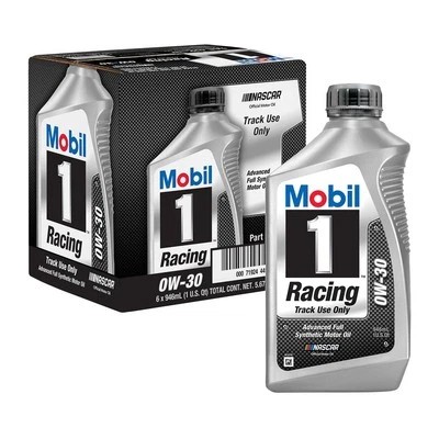 Aceite de motor totalmente sintético Mobil 1 Racing 0W-30, 1 cuarto, caja de 6 Foto 1 de 4