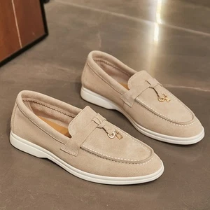 Womens Leather Casual Shoes Comfortable Leather Loafers Slip on Pointy Toe Shoes - Picture 1 of 23