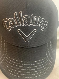Callaway Golf Hat Cap Black Fitted Stretch Embroidered Logo Tek Flex Diablo Edge - Picture 1 of 9