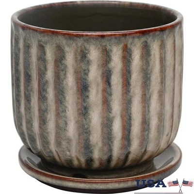 Maceta de cerámica con orificio de drenaje interior exterior maceta plantas de interior jardín nueva Foto 1 de 4
