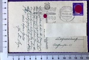 WW2 WH-Sello MWS KRIEGS-WHW 1942-43 Tieste Nº 18 Ratisbona 22.12.1942 en postal - Imagen 1 de 3