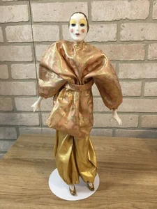 Muñeca cabeza, manos y pies de porcelana estilo arlequín 16,5" de alto - Imagen 1 de 12