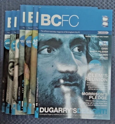 BIRMINGHAM CITY PROGRAMMES (7)  SEASON 2003-2004  PREMIERSHIP  POSTAGE INCLUDED - Image 1 of 2